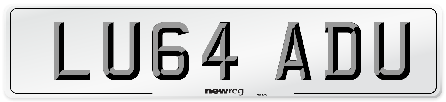 LU64 ADU Number Plate from New Reg